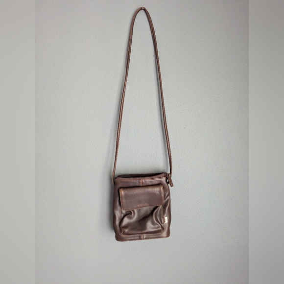 Vintage Nine West Brown Leather Crossbody Bag. Nine West Vintage Purse.